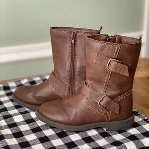 Girls Brown Leather Riding Boots
